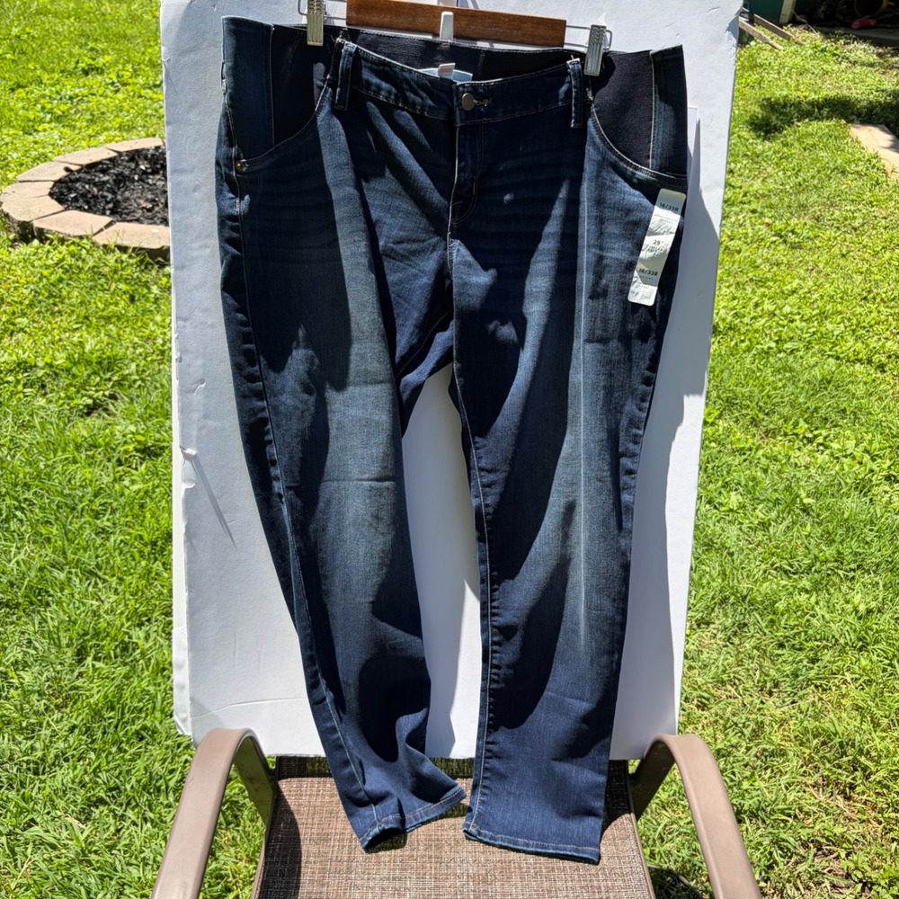 Isabel Maternity by Ingrid & Isabel Skinny Jeans Dark Wash Side Panel 16/33R 29"